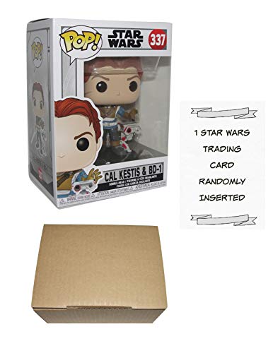 Funko Cal Kestis & BD-1 Pop Figure + 1 Star Wars Trading Card + 1 Cardboard Protector Box (from Jedi Fallen Order)