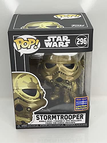 Funko POP 2021 WonCon Exclusive Star Wars #296 - Golden Stormtrooper con estuche acrílico gratuito