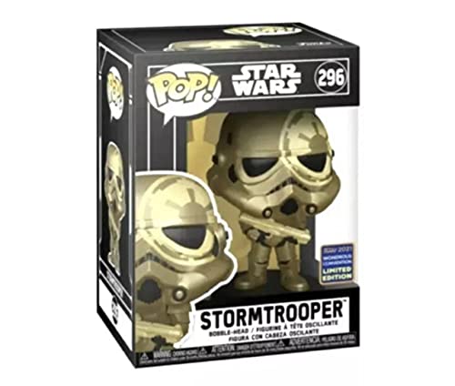 Funko POP 2021 WonCon Exclusive Star Wars #296 - Golden Stormtrooper con estuche acrílico gratuito