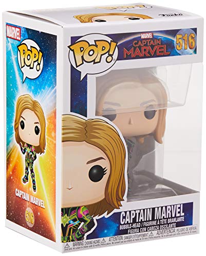 Funko Pop Bobble Vinyle Captain Marvel w/Neon Suit Figura Coleccionable, Multicolor, One-Size (43964)