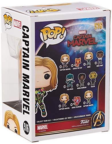 Funko Pop Bobble Vinyle Captain Marvel w/Neon Suit Figura Coleccionable, Multicolor, One-Size (43964)