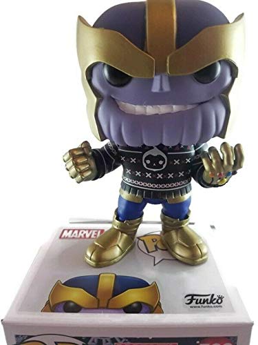 Funko - Pop! Bobble Vinyle Marvel: Holiday - Thanos Figura Coleccionable, Multicolor (43336)