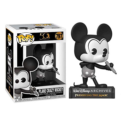 Funko- Pop Disney Archives-Mickey Mouse (B&W) Figura coleccionable, Multicolor (49889)