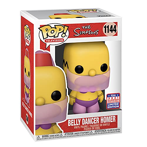 Funko Pop! Los Simpsons Belly Dancer Homer 1144 FunKon 2021 Convención de Verano Compartido Exclusivo