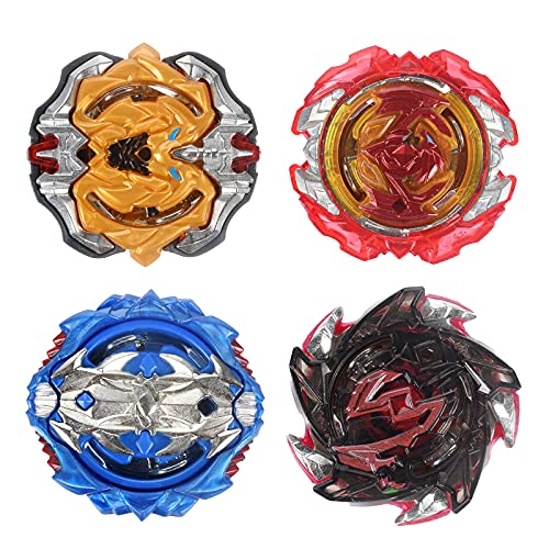 Funmo Burst Peonzas,4 Pcs Conjuntos de Metal de Gyro,con Lanzador Conjunto,Gyro Spinners y Turbo Burst y Disco de Batalla Set,para Niños, Regalo para niños, Pascua, Navidad, Regalos de cumpleaños (B)