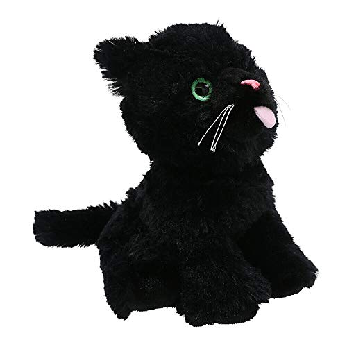 FURRY PLANET TOYS Juguete suave de peluche para el reino de animales de 21 cm, bonito zoológico, selva, granja, gato negro