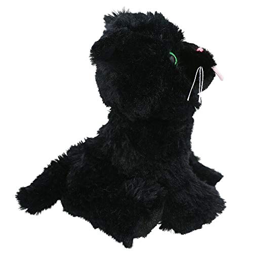 FURRY PLANET TOYS Juguete suave de peluche para el reino de animales de 21 cm, bonito zoológico, selva, granja, gato negro