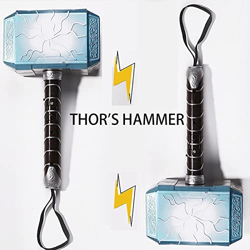 FYHCY Martillo de Thor con Luz LED y Sonido Kids Decorativo Halloween Cosplay Costume Prop Thor Hammer Fabricado en PVC 18cm SuperhéRoe Arma de Marvel para NiñOs 5 AñOs en Adelante