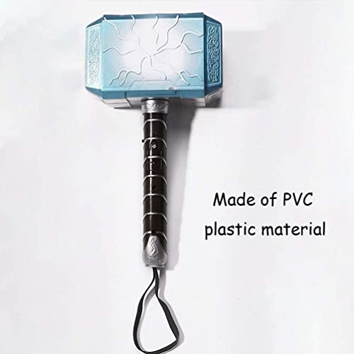 FYHCY Martillo de Thor con Luz LED y Sonido Kids Decorativo Halloween Cosplay Costume Prop Thor Hammer Fabricado en PVC 18cm SuperhéRoe Arma de Marvel para NiñOs 5 AñOs en Adelante