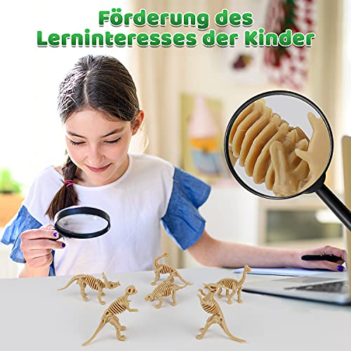 G-LTECK Dinosaurio fósilen, dinosaurios, figuras esqueleto, dinosaurio, esqueleto, modelo DIY 12 paquetes de dinosaurios set de juego para niños pequeños