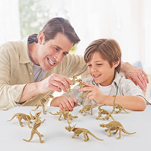 G-LTECK Dinosaurio fósilen, dinosaurios, figuras esqueleto, dinosaurio, esqueleto, modelo DIY 12 paquetes de dinosaurios set de juego para niños pequeños