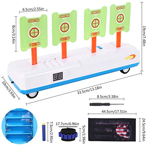 Gafild Móvil Objetivo Digital electrónico para Nerf con 20 Balas y 1 Pulseras Objetivo Digital Electrónico para Pistolas Nerf con Restablecimiento Automático para Nerf N-Strike Elite/Mega/Rival Series