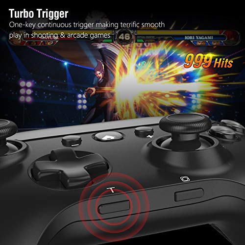 Gameeco Controlador inalámbrico para Nintendo Switch, Controlador inalámbrico Pro para Nintendo Switch Gamepad con Turbo ajustable Dual Shock Gyro Axi (negro)