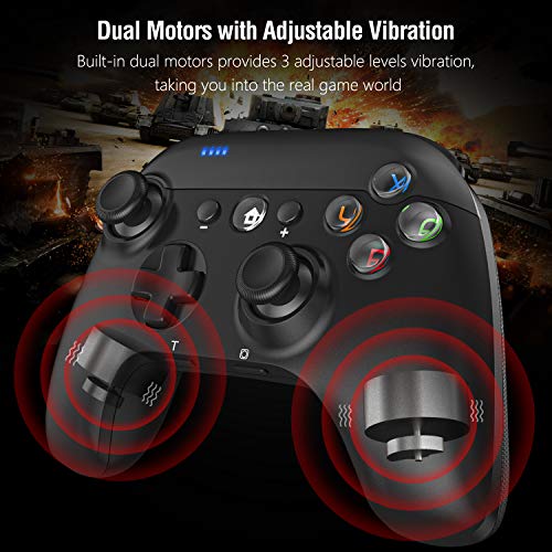 Gameeco Controlador inalámbrico para Nintendo Switch, Controlador inalámbrico Pro para Nintendo Switch Gamepad con Turbo ajustable Dual Shock Gyro Axi (negro)