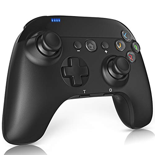 Gameeco Controlador inalámbrico para Nintendo Switch, Controlador inalámbrico Pro para Nintendo Switch Gamepad con Turbo ajustable Dual Shock Gyro Axi (negro)