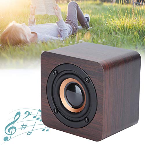 Garsentx Altavoz Bluetooth, portátil Woodiness Altavoz Bluetooth con Grano de Madera de Nogal Caja de Altavoz de Audio HI-FI Profesional para Interiores y Exteriores Compatible con iOS, Android.