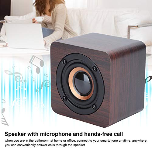 Garsentx Altavoz Bluetooth, portátil Woodiness Altavoz Bluetooth con Grano de Madera de Nogal Caja de Altavoz de Audio HI-FI Profesional para Interiores y Exteriores Compatible con iOS, Android.