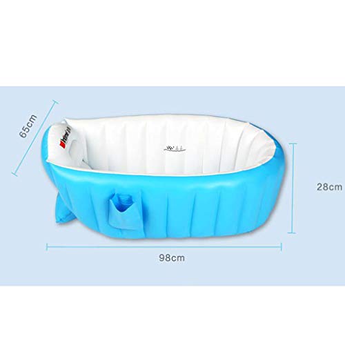 Gazechimp Bañera Inflable para Bebé, Piscina para Ducha Plegable Inflable para Recién Nacidos, para Niños Pequeños, 98 X 64 X 28 Cm - Azul