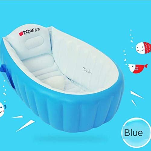 Gazechimp Bañera Inflable para Bebé, Piscina para Ducha Plegable Inflable para Recién Nacidos, para Niños Pequeños, 98 X 64 X 28 Cm - Azul