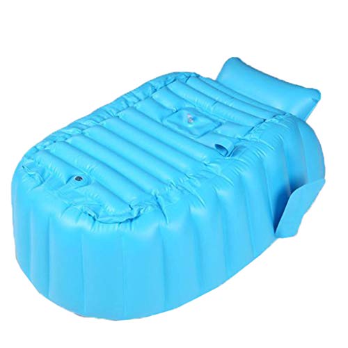 Gazechimp Bañera Inflable para Bebé, Piscina para Ducha Plegable Inflable para Recién Nacidos, para Niños Pequeños, 98 X 64 X 28 Cm - Azul