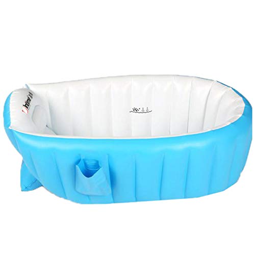 Gazechimp Bañera Inflable para Bebé, Piscina para Ducha Plegable Inflable para Recién Nacidos, para Niños Pequeños, 98 X 64 X 28 Cm - Azul