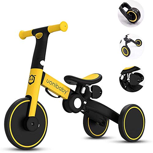 GCXLFJ Triciclo Bebe For niños de Trike de Pedales for niños Coches Triciclo de 3-6 años de Edad Pedal Niño Niña niño Antideslizante Scooters Sillas de Paseo Ajustable cómodo (Color : Yellow)