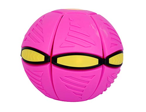 GDYS La Nueva descompresión OVNI Bola mágica Luminosa Mini pie deformación Frisbee Juguete Interactivo para Padres e Hijos Equipo de Pelota al Aire Libre. (Rosado)