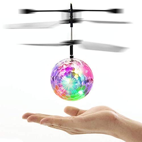 GDZTBS Bola Voladora, Bola de Helicóptero de Control Remoto, Drone, Inducción Infrarroja con Luces LED Intermitentes, Bola Voladora Eléctrica Luminosa para Niños, Niñas, Adultos, Juguetes