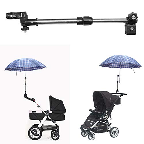 GeKLok Soporte ajustable para paraguas, soporte para paraguas de bicicleta, soporte para paraguas de golf para cochecito de bebé, sillas de ruedas de bicicleta (34-43 cm)