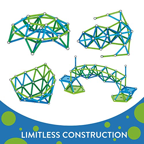 Geomag Color, Juego de Bloques de Construcción Magnéticos para Niños, Juguete Magnético, Colección Verde de Plástico 100% Reciclado, 142 piezas (274)