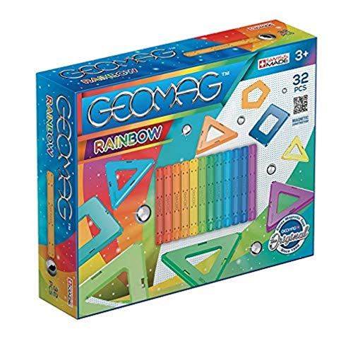 Geomag Rainbow Juguetes de imán de neodimio, 32 Piezas (GM370), Multicolor