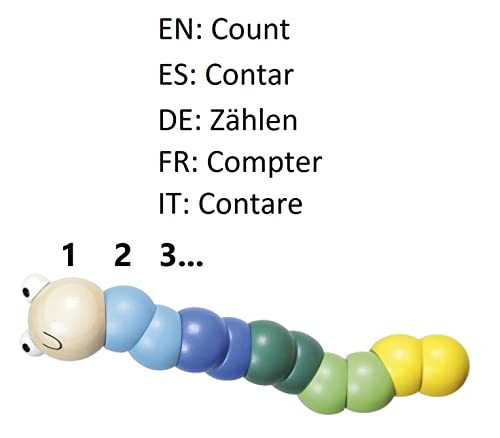 GERILEO Pack de 2 Gusanos articulados en Distintos Colores - Juguete de Madera - Mejorar la Creatividad, concentración e Inteligencia (Pack: Azul + Rosa)