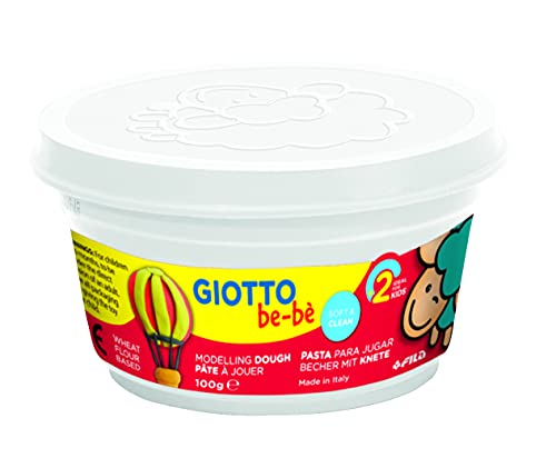 Giotto Be-Bè Pasta Para Jugar 100 G. Estuche 3 Uds. (Blanco + Azul + Verde)