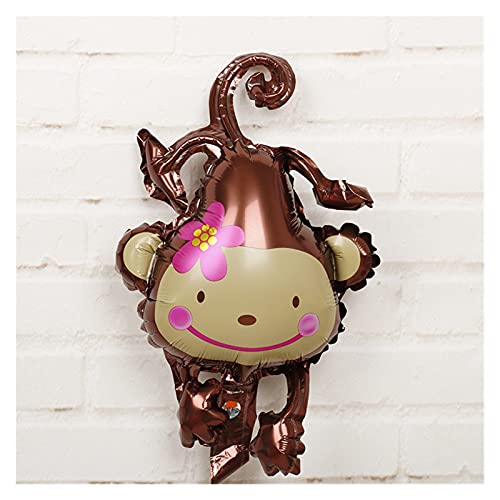 Globos 1pc 29x44cm Jungle Animal Lion Lion Monkey Fox Horse Air Helium Balloon Niños Safari Cumpleaños Fiesta Decoración Zoo Theme Suministros (Color : Monkey 2)