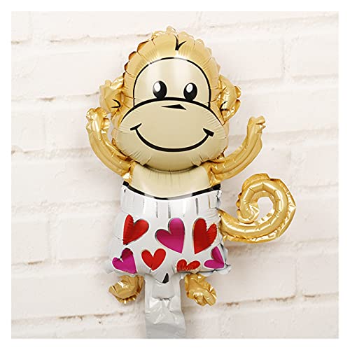 Globos 1pc 29x44cm Jungle Animal Lion Lion Monkey Fox Horse Air Helium Balloon Niños Safari Cumpleaños Fiesta Decoración Zoo Theme Suministros (Color : Monkey 2)