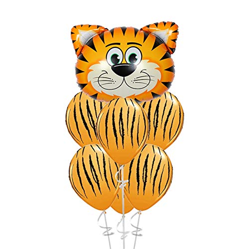 Globos de cumpleaños 7 PCS/Lot Tiger Zebra Vaca Animal Air Helio Helio Latex Globo para Bebé Niños Regalo Cumpleaños Decoración Decoración Animal Zoo Theme Theme (Color : Monkey Set)