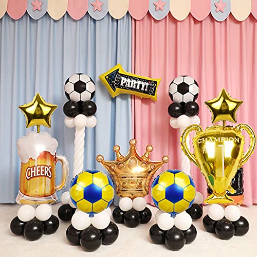 Globos de decoración de cumpleaños de fútbol, ​​número 3, Globo Dorado, Trofeo Inflable de Juguete, Estrella, Globo Dorado, Juego de fútbol, ​​decoración de Fiesta temática para niños, niños, Fiesta