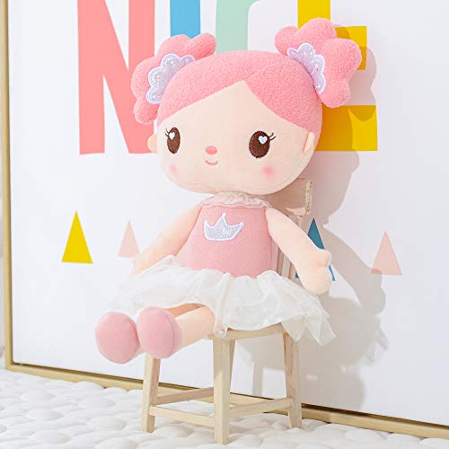 Gloveleya Baby Girl Regalos Muñecas - Dolly Plush - Rag Doll Candy Girl Juguetes de Color Rosa Suave para niñas 14.5 "(36.5cm) - Rosa