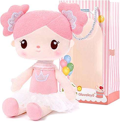 Gloveleya Baby Girl Regalos Muñecas - Dolly Plush - Rag Doll Candy Girl Juguetes de Color Rosa Suave para niñas 14.5 "(36.5cm) - Rosa