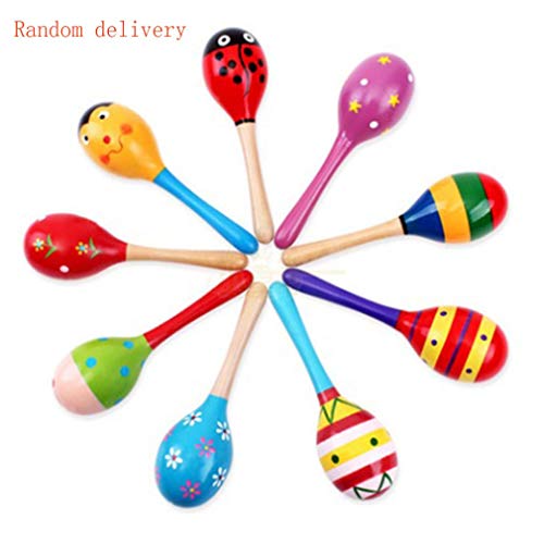 GMN Niños Bebé Juguete de Madera Maracas Rumba Shakers Fiesta Musical Sonajeros Caliente