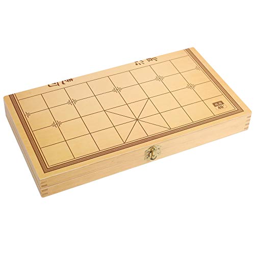 Gobus Juego de ajedrez Chino de Madera en una Caja Plegable Juegos de Viaje Juegos de Mesa Xiangqi (# 45: Caja de 39x21,6x4 cm con ajedrez de 4,3 cm de diámetro)