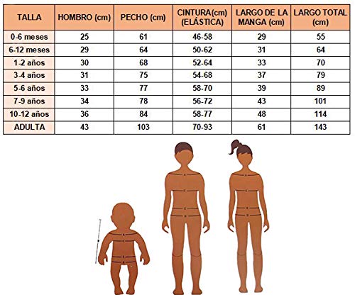 Gojoy Shop - Disfraz de chulapa madrileña para niñas, contiene: vestido, mantón, pañuelo y clavel. (2 colores y 7 tallas diferentes.) (AZUL, 10-12 AÑOS)