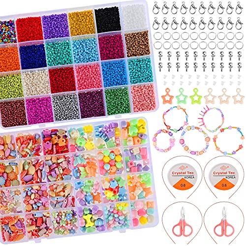 GOLDGE Abalorios para Hacer Collares Pulseras, Cuentas de Colores para Los niños, Cuentas para la Fabricación de Joyas para Niños, Perlas de Agua Niños DIY Educativos Kit (26 Colores)