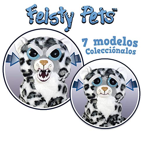 Goliath Toys Feisty Pets-Peluche Leopardo de las Nieves, color blanco/gris (32375) , color/modelo surtido