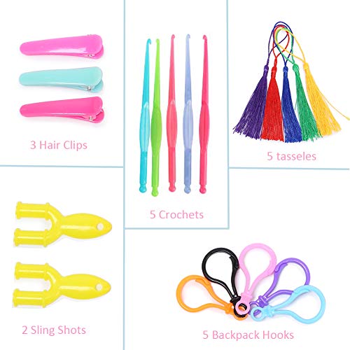 Gomas para hacer pulseras 11220+ pcs Kit, 11000 con 28 Colores gomas pulseras niña ,500 Clips, 40 dijes ,5 agujas de crochet, 2 telares en forma de YPara Hacer Pulseras De Colores Kit