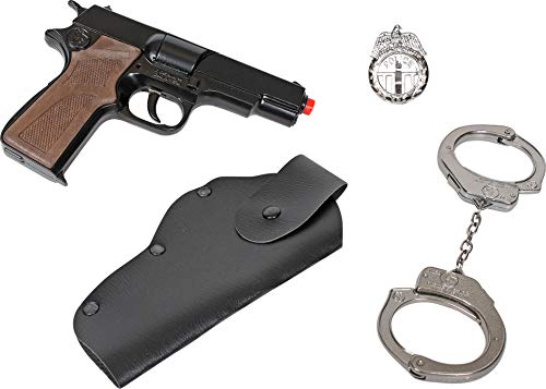 Gonher-Pistola policia Esposas, Color Negro, sin Talla (425/6)