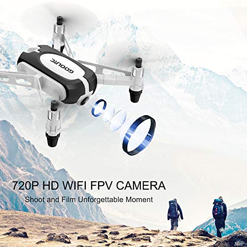 GoolRC T700 Mini Drone RC WiFi FPV 3D Flips Cámara 720P HD Camara Selfie Drone Quadcopter Altitude Hold G-Sensor 2 Baterías para Principiantes Niños