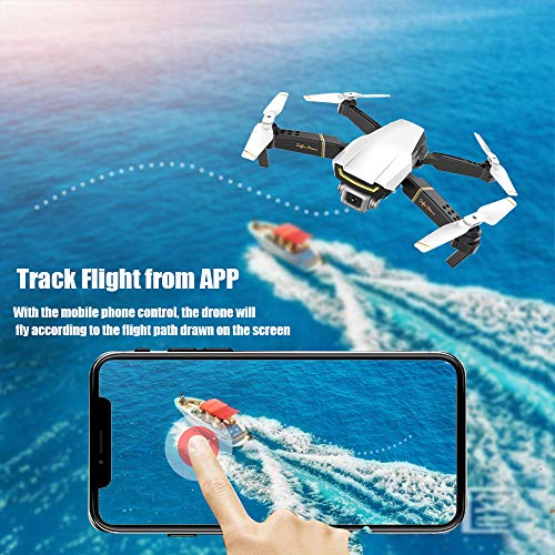 Goolsky Global Drone GW89 RC Drone Drone x procon Cámara 1080P WiFi FPV Foldable Controles Remotos Plegable RC Selfie Quadcopter para Niños Principiantes Entrenamiento (Blanco, 2 Batería)