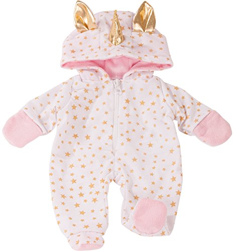 Götz 3402912 Baby Doll Onesie / Overall Unicorn - Size S - Dolls Clothing - Suitable For Baby Dolls Size S (30 - 33 cm)