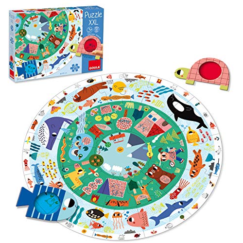 Goula- Puzzle XXL Discover Animals - Puzzle de carton de piezas grandes para niños a partir de 3 años